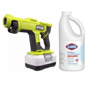 ONE+ 18V Cordless Handheld Electrostatic Sprayer (Tool Only) with Clorox Turbo 64 oz. Disinfectant Cleaner