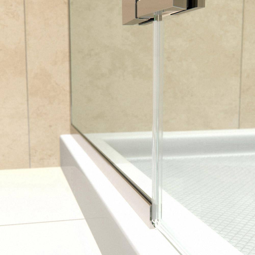 Aqua Ultra Frameless Clear Glass Shower Kit with Brushed Nickel Hardware
