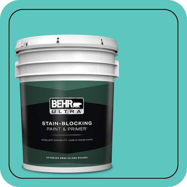 BEHR ULTRA 5 gal. #490B-4 Sea Life Semi-Gloss Enamel Exterior Paint & Primer