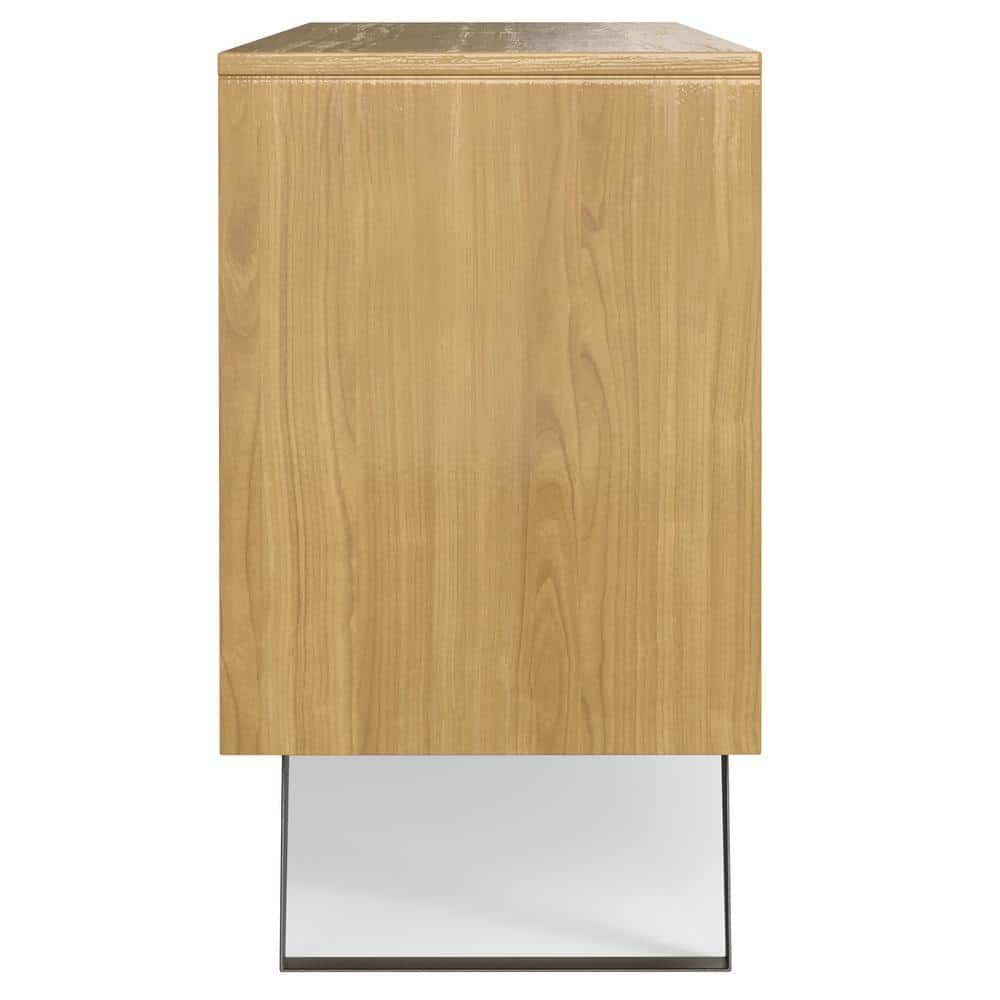 Lowry Oak Veneer Modern Industrial Sideboard Buffet