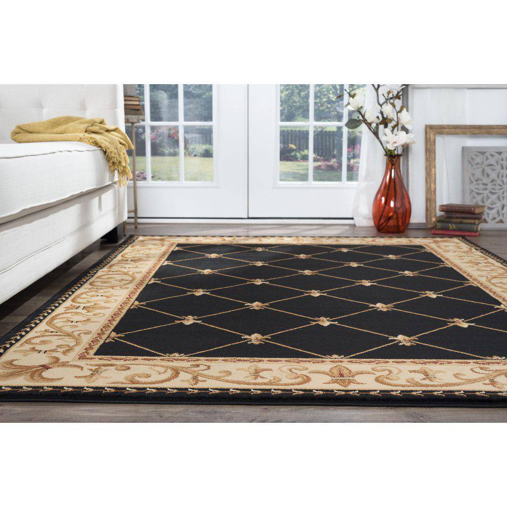 Sensation 5' x 7' Black Synthetic Rectangular Area Rug