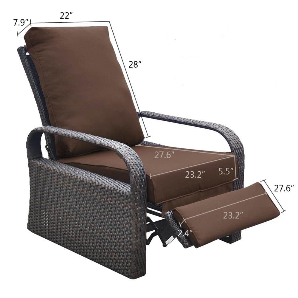 Automatic Adjustable Wicker Outdoor Chaise Lounge with brown Cushions price history on PriceWatchPro