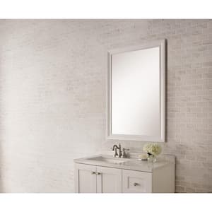 29 in. x 40 in. Classic Rectangle Frame Vanity Mirror in White