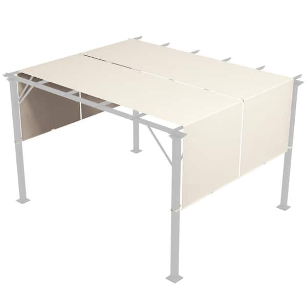 Otryad 2-PCS 4 x 18 ft. Pergola Canopy Replacement, UV Protection Pergola Shade Cover, 10 x 11.8 ft. Pergola, Khaki