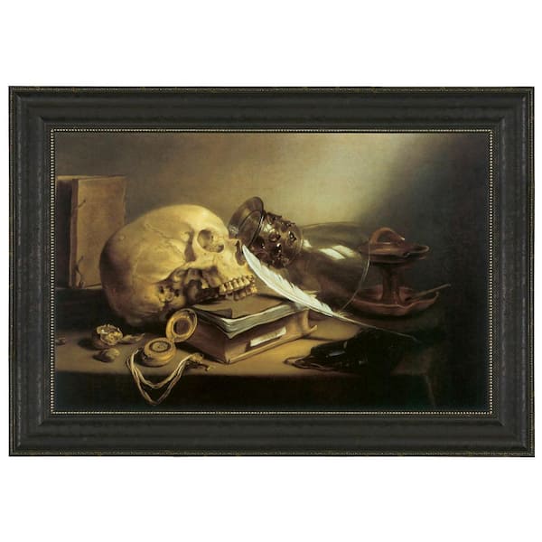 Design Toscano A Vanitas Still Life, 1645 by Pieter Claesz Framed Fantasy Oil Painting Art Print 12 in. x 15.5 in.