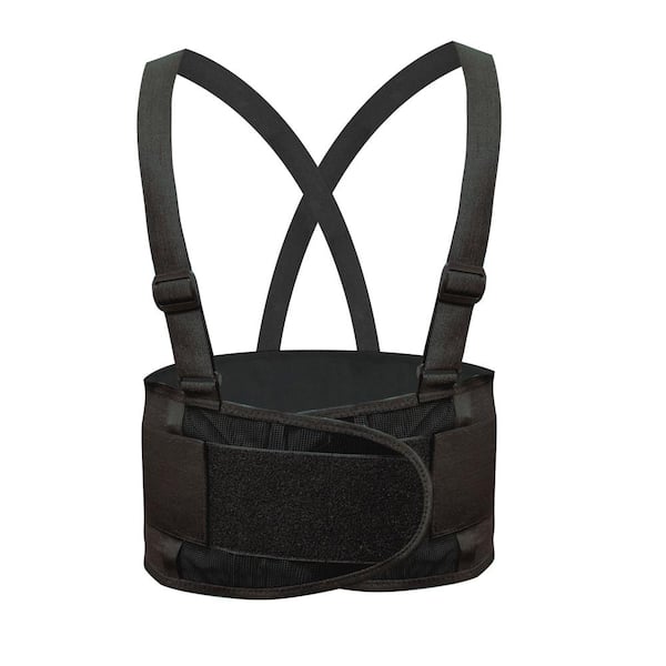 Safe Handler Black, Large, 44 in.- 46.5 in., Lifting Support Weight Belt, Lower Back Brace, Dual Adjustable Straps, 1 Pack