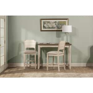 Clarion Farmhouse Sea White Wood 49 in. 4-Leg Base Dining Table with Chairs Included (Seats-2)
