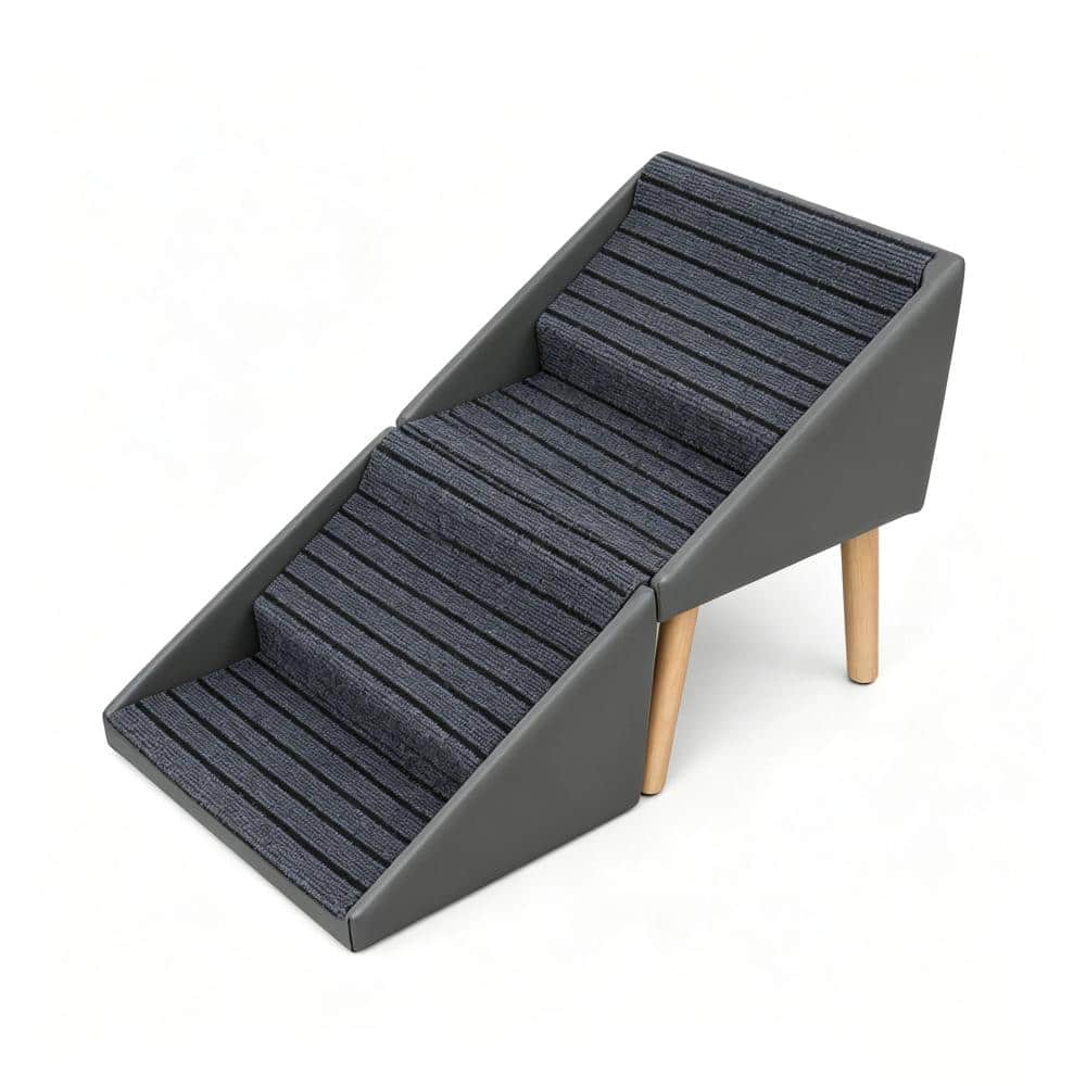 2-in-1 Dog Stair 4 Steps Folding Dog Ramp Dog Bed for Small Dog in Gray price history on PriceWatchPro