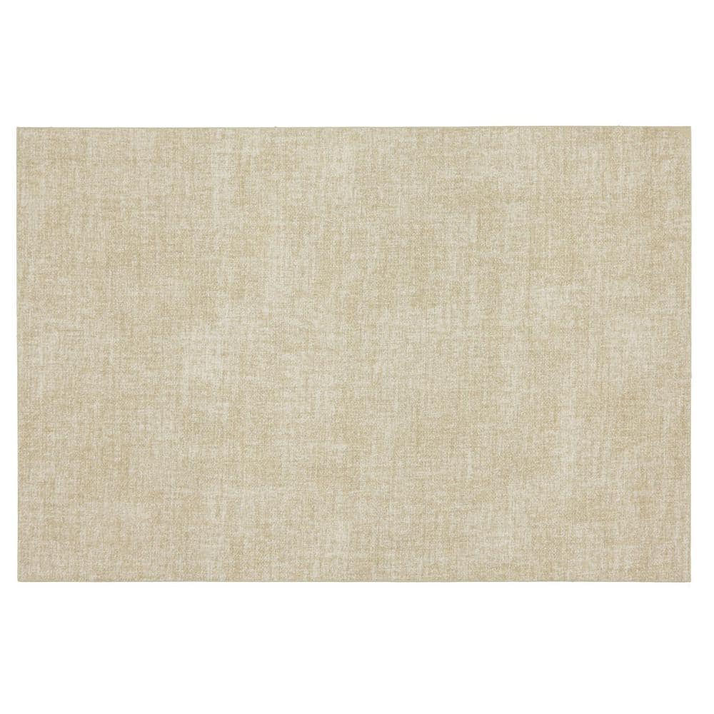 Linen to Natural Faux Leather Reversible Rectangular Placemats Set of 4