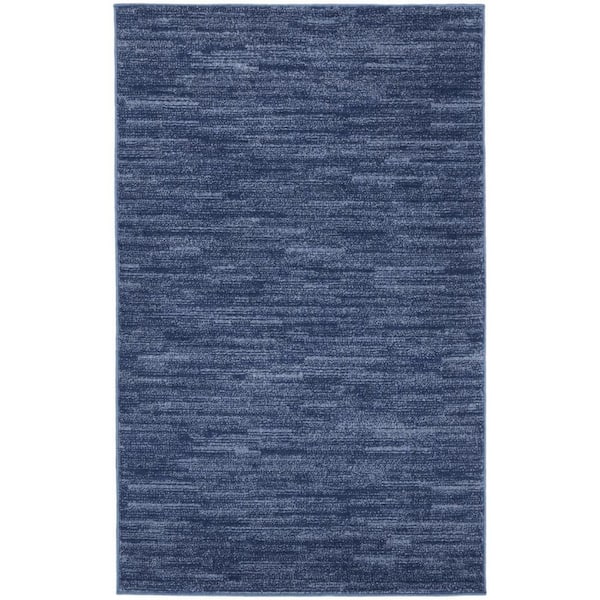 Blue 3 ft. x 5 ft. Woven Polypropylene Indoor/Outdoor Area Rug
