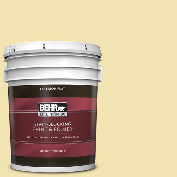 BEHR ULTRA 5 gal. #P330-2 Lime Bright Flat Exterior Paint & Primer
