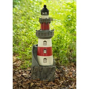 Outdoor Rotating Solar Powered Light House Fountain