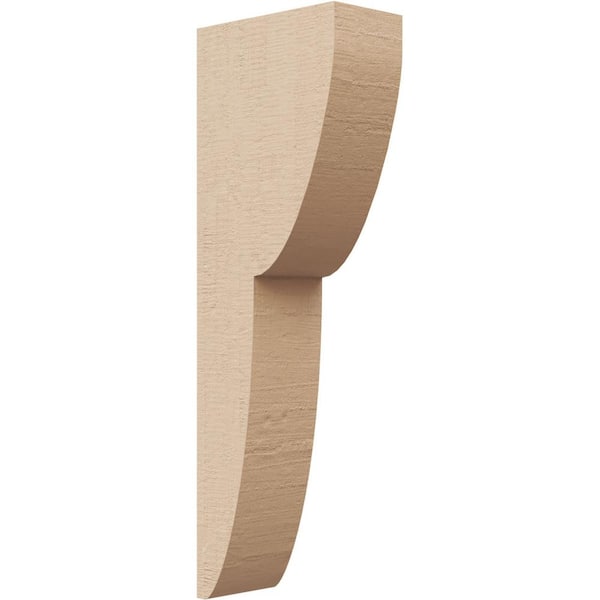 Ekena Millwork 2 in. x 12 in. x 4 in. Series 2 Thin Crestline Rough Cedar Woodgrain Timberthane Polyurethane Corbel, Primed Tan