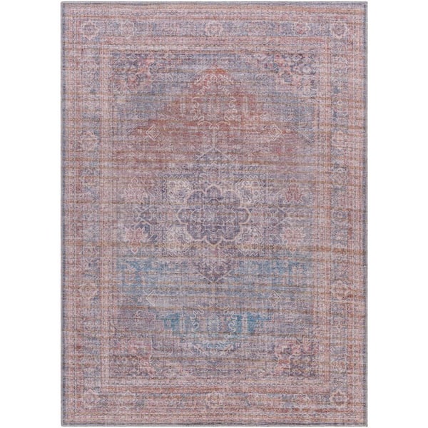 Artistic Weavers Bryanna Burgundy/Navy 5 ft. x 7 ft. Traditional Indoor Machine-Washable Area Rug