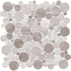 Serenity Stone River Rock 12 in. x 12 in. x 10 mm Polished Marble Mosaic Tile (10 sq. ft. / case)