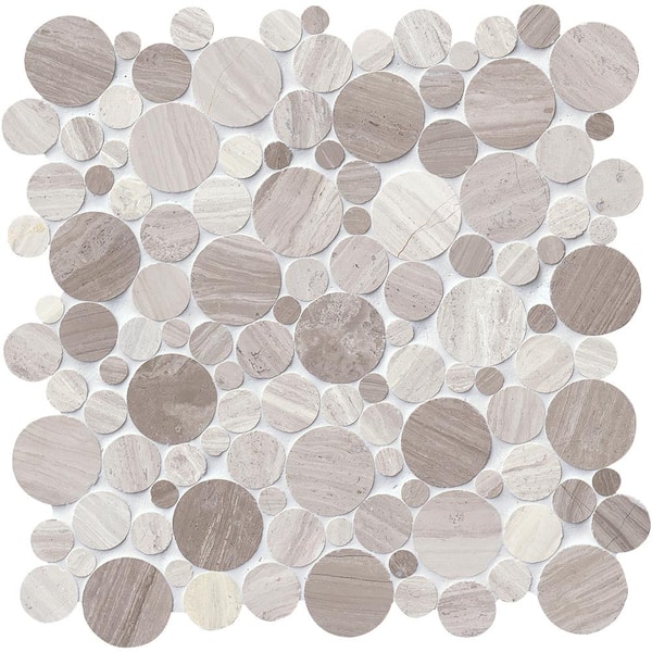 MSI Serenity Stone River Rock 12 in. x 12 in. x 10 mm Textured Marble Mosaic Tile (1 sq. ft.)