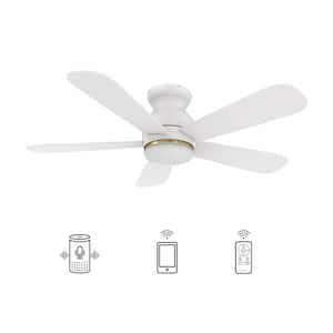 Kaze 48 in. Dimmable LED Indoor/Outdoor White Smart Ceiling Fan with Light and Remote, Works with Alexa/Google Home