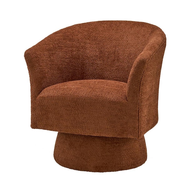 JAYDEN CREATION Eduard Lucy Rust Modern Swivel Barrel Chair