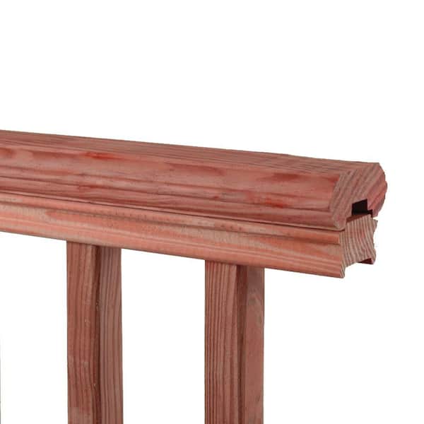 Unbranded 2 in. x 4 in. x 6 ft. Molded Pressure Treated Redwood-Tone WeatherShield Handrail