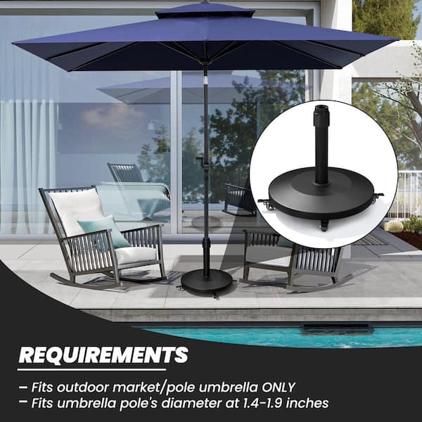 corliving gray black patio umbrella stand 7.5ft Beach Transform your outdoor space CorLiving Patio Umbrella Base with