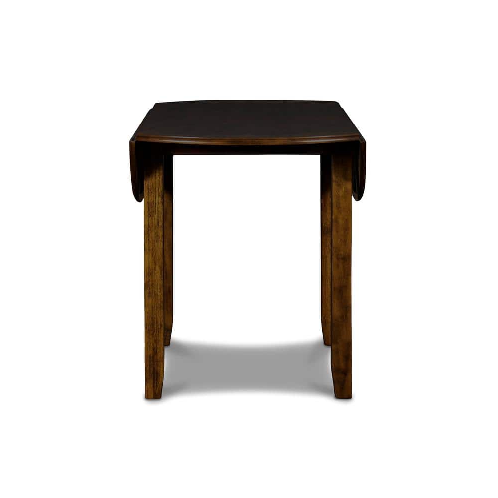 Gia 42" Brown Solid Wood Drop Leaf Dining Table with 2 Chairs