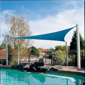 Coolhaven 15 ft. x 12 ft. x 9 ft. Right Triangle Sapphire Shade Sail with Kit