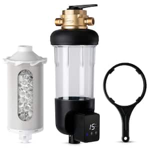 WSP50SL-ARJ-BP Reusable Whole House Spin Down Sediment Water Filter, Bypass, Siliphos, Touch-Screen Auto Flush, Black