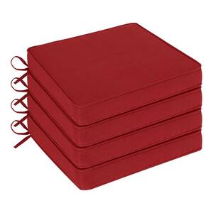 Outdoor Patio Seat Pad ~ Red Herringbone ~ 20.5" x 20.5" x 4" **NEW** 