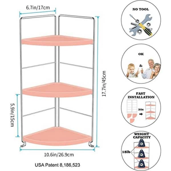 Dyiom Bathroom Countertop Organizer 3-Tier Kitchen Counter Organization and  Storage Spice Rack (Corner) B0969LVZV2 - The Home Depot