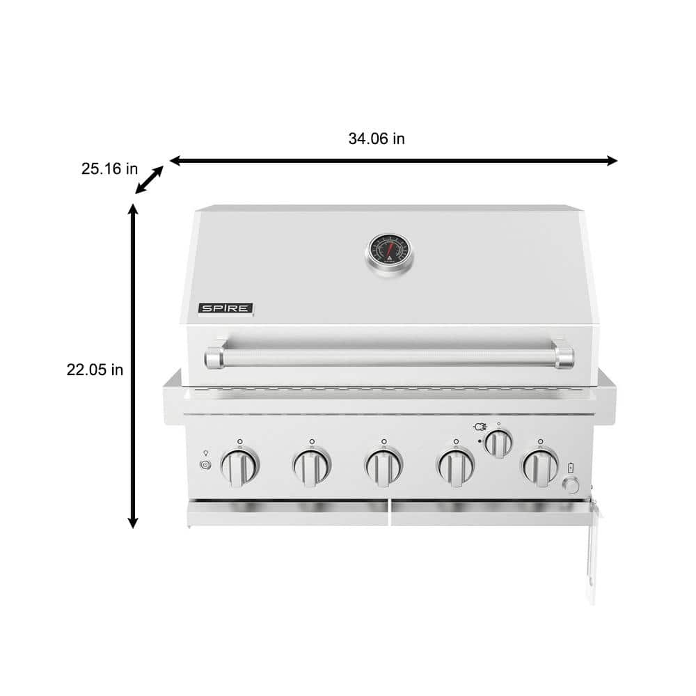 Spire 30" Stainless Steel 5-Burner Built-in Gas Grill