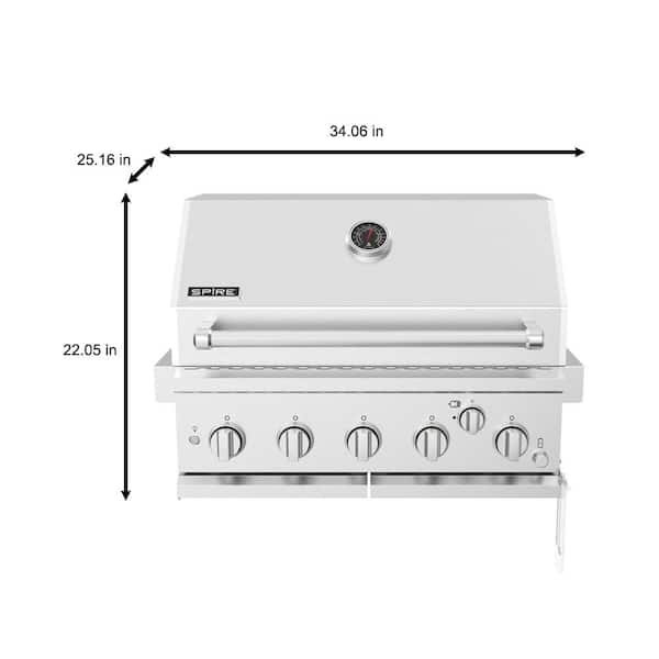 SPIRE 5-Burner Built-In Propane Gas Stone Island Grill in Terra Rosa  860-0032 - The Home Depot