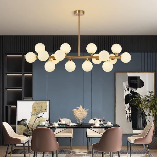 Generation Lighting Cafe 8-Light Satin Brass Mid-Century Modern