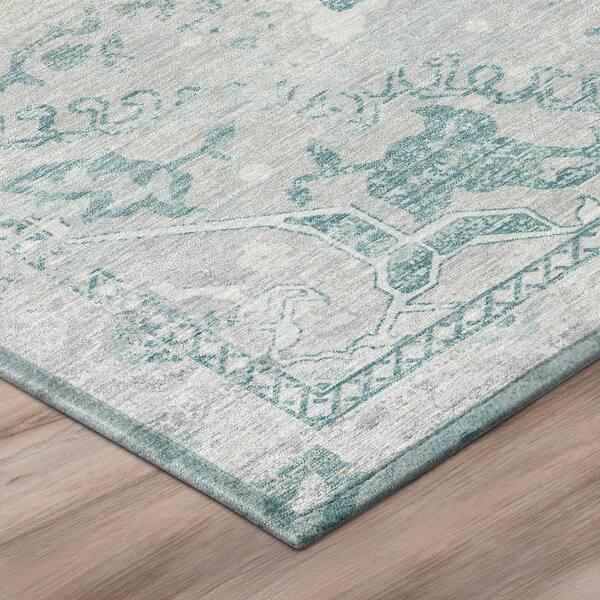 Chantille Machine Washable Indoor/Outdoor Abstract ACN3169 Silver 8 ft. x 10 ft. Area Rug