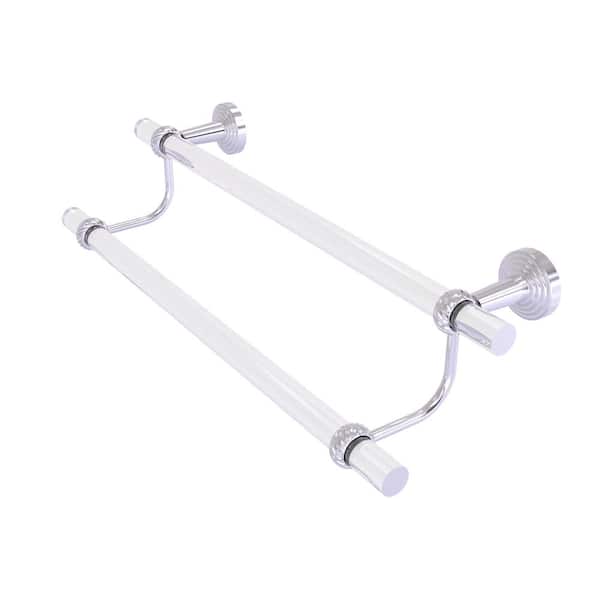 Allied Brass Pacific Beach Collection 30 in. Wall Mounted Double Towel Bar with Twisted Accents in Satin Chrome
