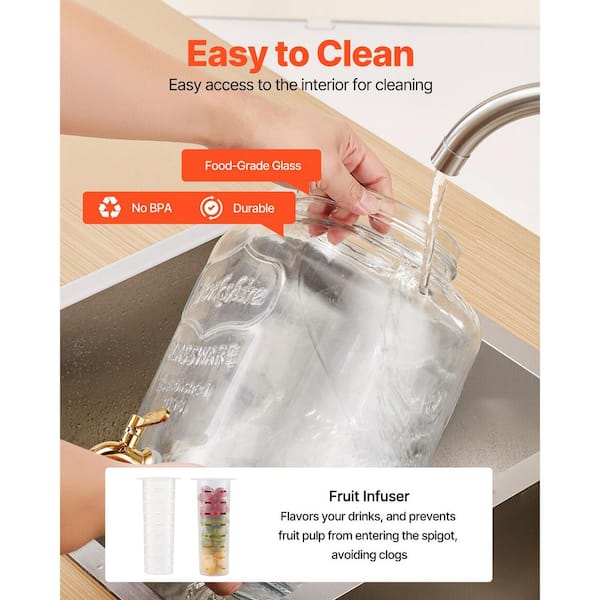 SKYSHALO 3 Pack 2 Gallon Beverage Dispenser, Drink Dispensers for Parties,  Metal Stand, Stainless Steel Spigot, Infuser YLFPQPTBLFPQFDKN5001V0-250526  - The Home Depot