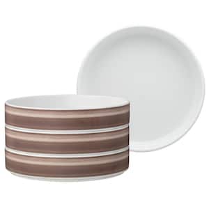 ColorStax Ombre Umber 7.5 in., 12 fl. oz. Brown Porcelain Deep Plate (Set of 4)