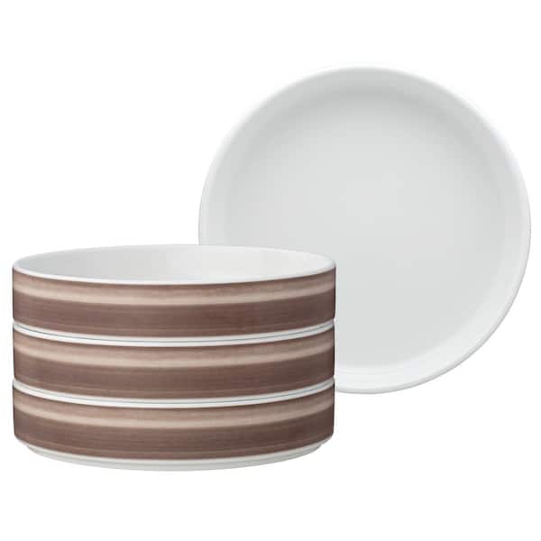 Noritake ColorStax Ombre Umber 7.5 in., 12 fl. oz. Brown Porcelain Deep Plate (Set of 4)
