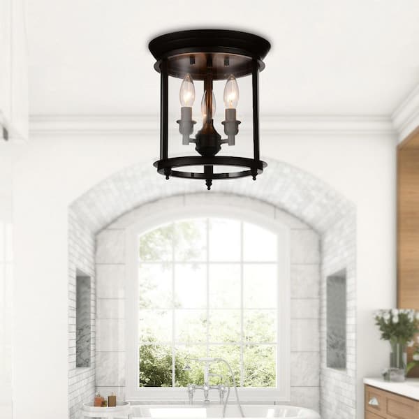 Desire 3 Light Cage Flush Mount With Oil Rubbed Bronze Finish