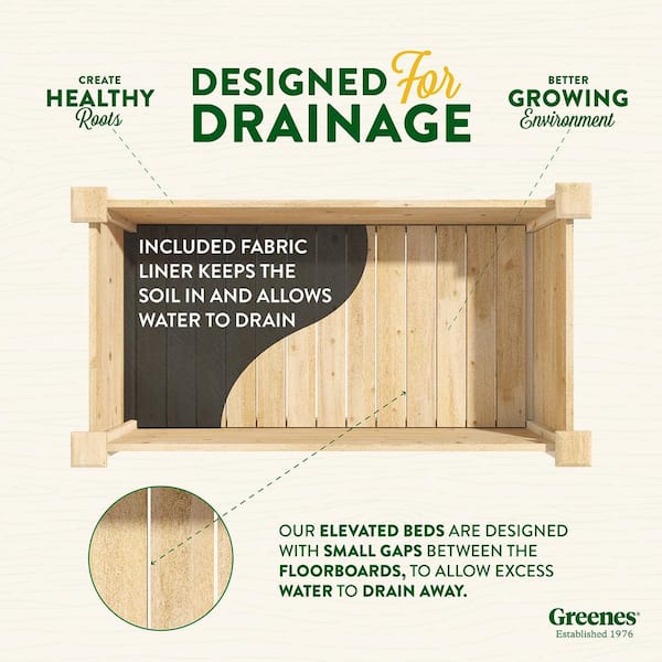 Greenes Fence - 48 in. L x 24 in. W x 31 in. H Original Cedar Elevated Garden Bed