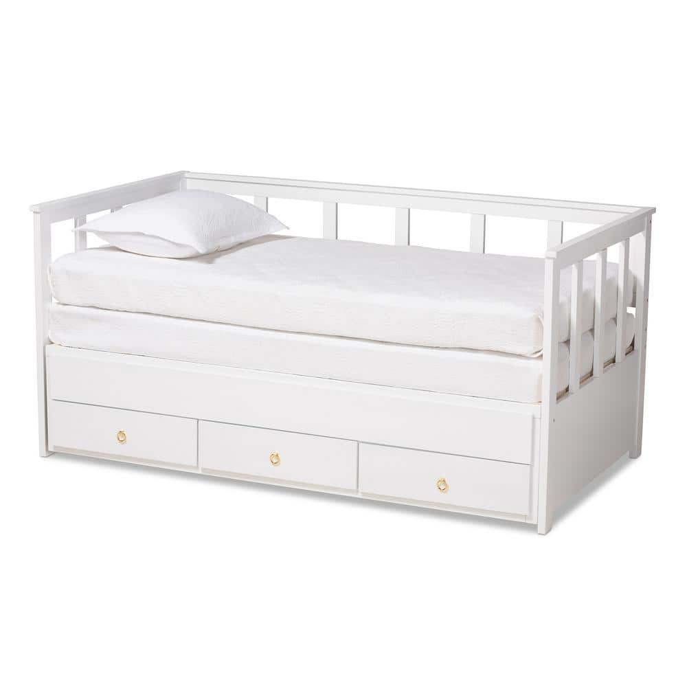 Kendra White with Storage Twin to King Expandable Daybed -  Baxton Studio, 167-10736-HD