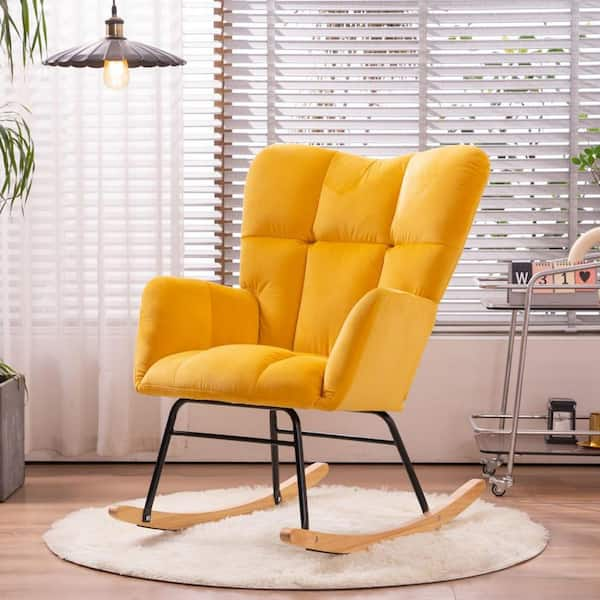 Yellow velvet deals chair ikea