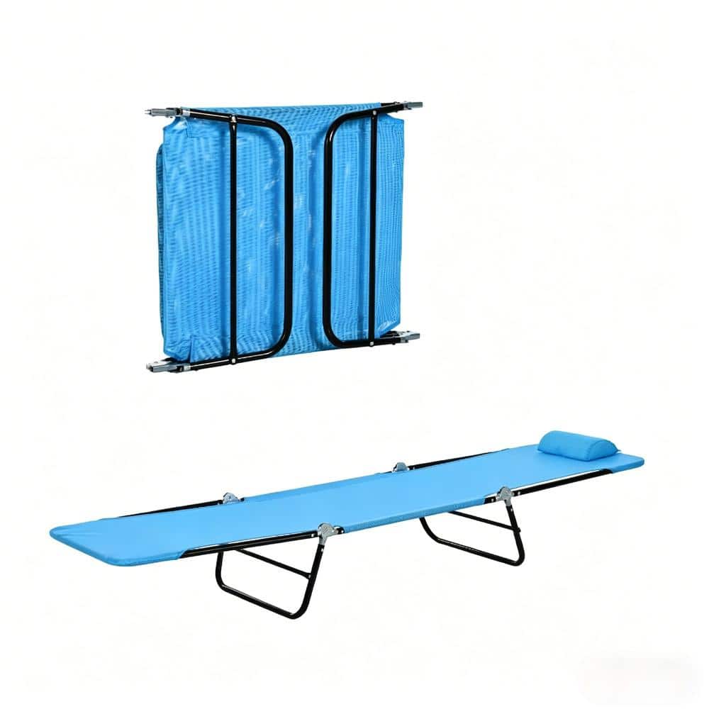 Outdoor Blue Folding Chaise Lounge Chair 1 PC Tanning Chair with 5-Position Adjustable Backrest for Patio and Yard price history on PriceWatchPro