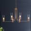 LNC Modern Drum Gold Chandelier with Clear Textured Glass Panels 3 ...