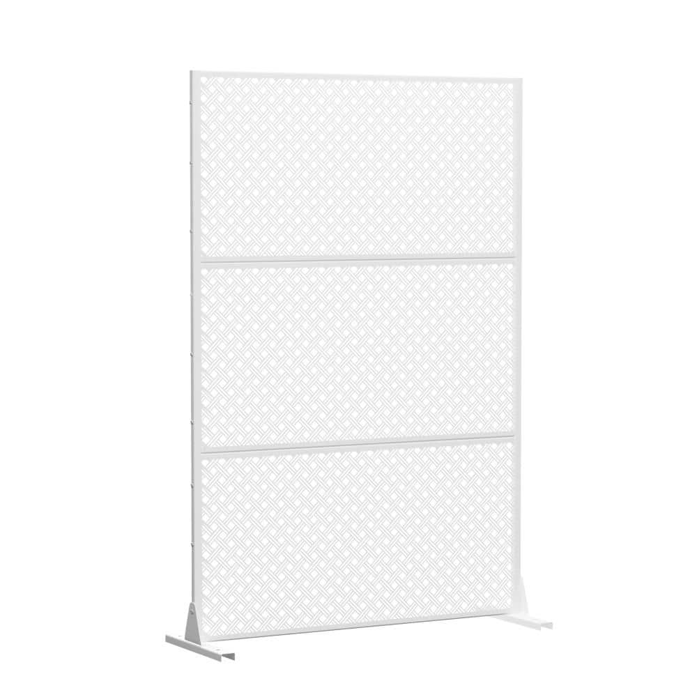 Outdoor Privacy Fence 47 in. L x 16 in. W x 72 in. H White Galvanized Steel Garden Privacy Screen price history on PriceWatchPro
