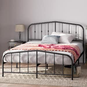 Clara Black Metal Frame King Platform Bed Frame