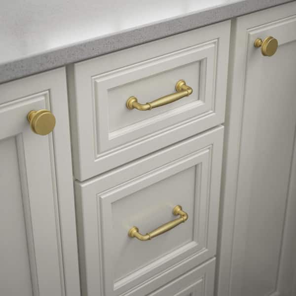 Classic Elegance 3-3/4 in. (96 mm) Classic Modern Gold Cabinet Drawer Bar Pull