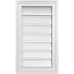 14 in. x 24 in. Vertical Surface Mount PVC Gable Vent: Functional with Brickmould Frame