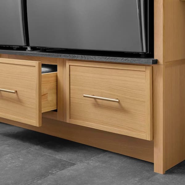 Leyton 18 in. W x 24 in. D x 16.5 in. H Ready To Assemble Plywood Slim Shaker Bench Base Kitchen Cabinet in White Oak