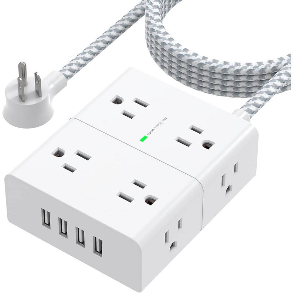8-Outlet Surge Protector Power Strip with 4 USB Port and 10 ft. Extension C