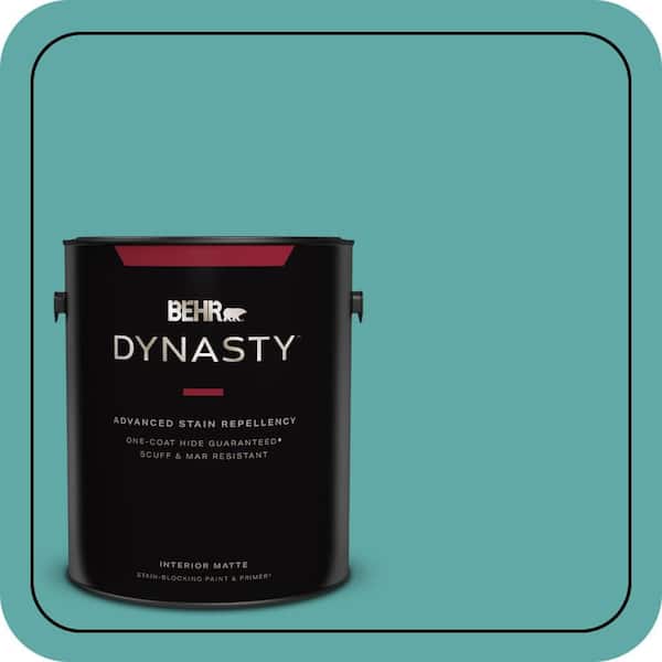 BEHR DYNASTY 1 gal. #500D-5 Teal Zeal Matte Interior Stain-Blocking Paint & Primer